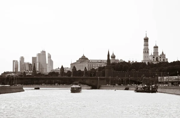 View of Moscow Kremlin. black and white