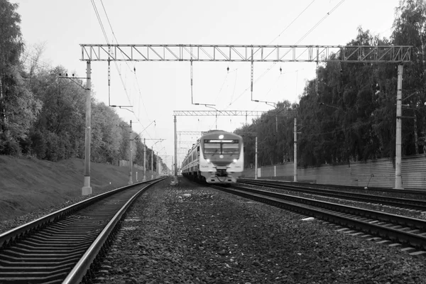 Locomotive on the tracks Royalty Free Stock Images