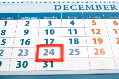 Takvim closeup tarihte Noel günü