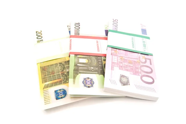 유로 지폐의 3 팩 — 스톡 사진