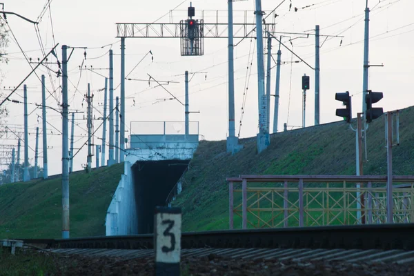 Binari ferroviari e tunnel — Foto Stock