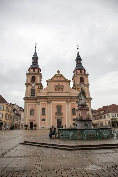 Ludwigsburg downtown with cathedral — Stock Photo, Image