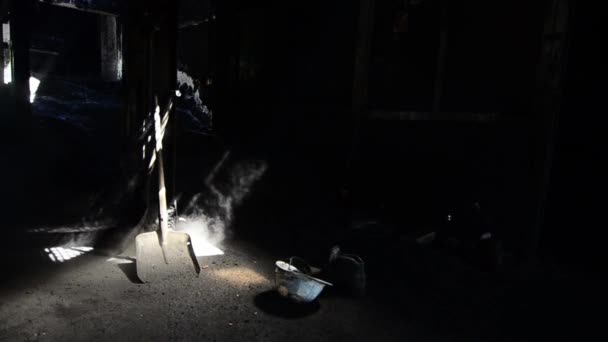 Döküm fabrika toz kürek — Stok video