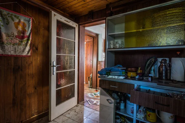 Alter Kalender Der Küche Mit Gegenständen Haus — Stockfoto