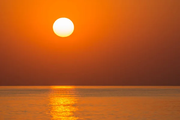 Soleil Orange Chaud Horizon Mer Pendant Lever Soleil Vacances — Photo