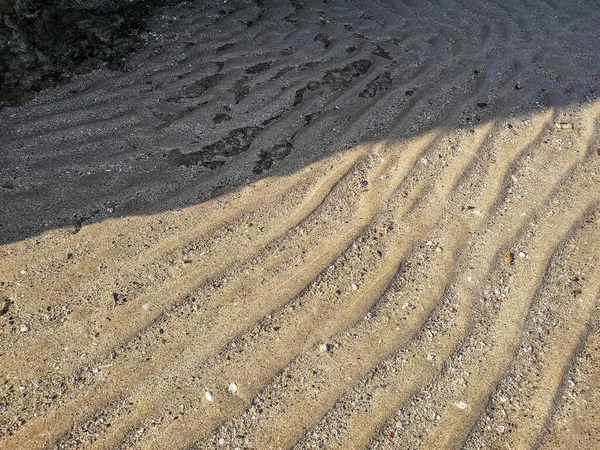 Linhas Praia Areia Fina Mar Férias — Fotografia de Stock