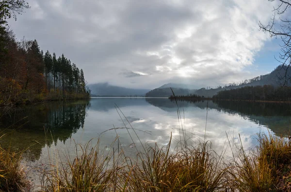 Beau Lac Avec Des Arbres Colorés Vue Panoramique Automne — Photo