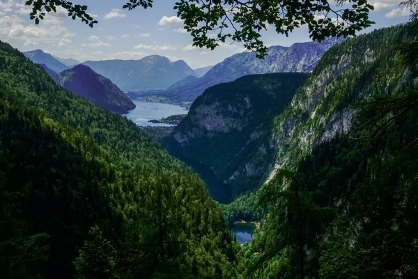 View Three Lakes Mountains While Hiking Summer — Stock Photo, Image