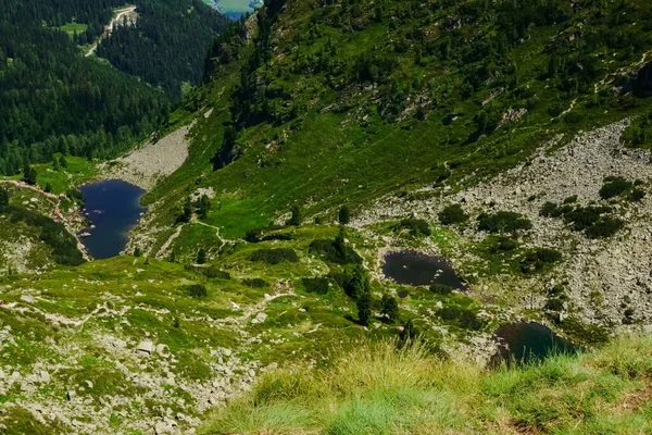 Três Maravilhosos Pequenos Lagos Montanha Enquanto Caminhava Nas Montanhas — Fotografia de Stock