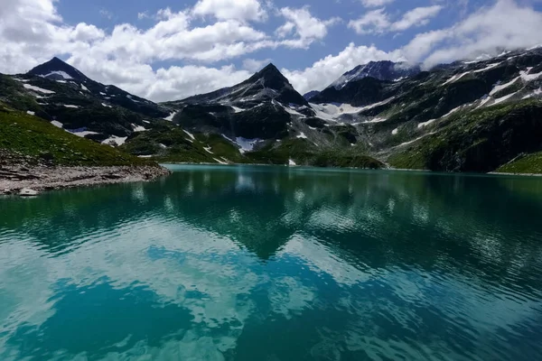 Waterreservoir Met Prachtig Groen Blauw Water Een Gletsjerwereld Oostenrijk — Stockfoto
