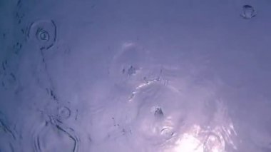 Yazın göle dalarken yüzeye yağmur yağıyor.