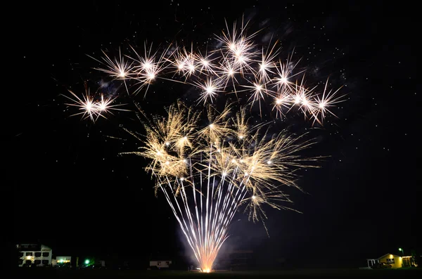 Large fireworks with different stars — Stock Photo, Image