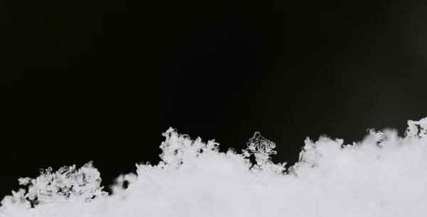 Delikatny śnieg kryształy panorama — Zdjęcie stockowe