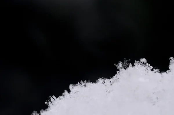 Snow and black background — Stock Photo, Image