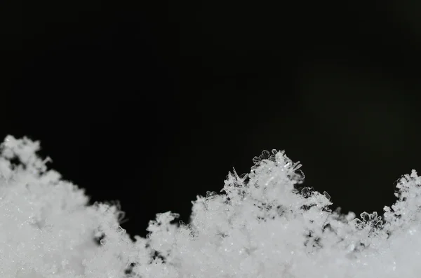 雪与许多微妙的晶体 — 图库照片