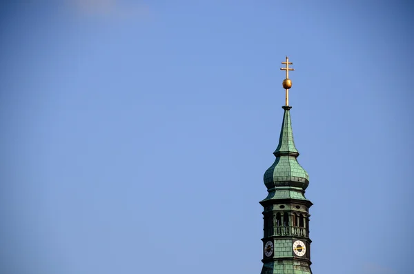 Church tower and blue sky — Stock Photo, Image