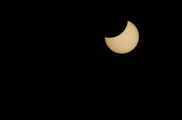 Partial solar eclipse black — Stock Photo, Image