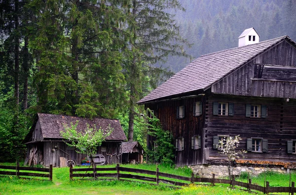 Antiguas casas de madera en la naturaleza — Foto de Stock