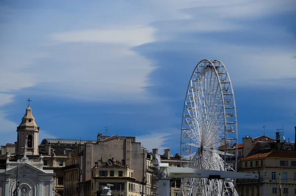 Ferris wheel in harbor of Marseille — Stock Photo, Image