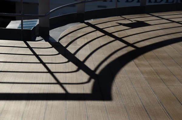 Shadow of railing at ship — Stock Photo, Image