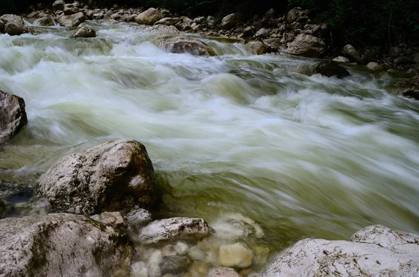 Дика вода в гірському потоці — стокове фото