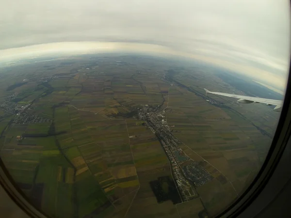 Vista di aereo su villaggi — Foto Stock