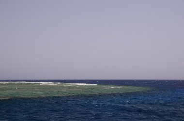 mavi deniz suyu ile resif