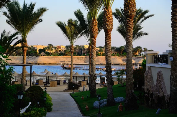 Chemin de la plage et de la mer en Egypte — Photo