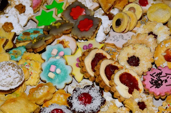 Many Colorful Christmas cookies — Stock Photo, Image