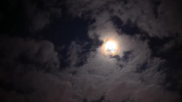 Nubes de luna timelapse — Vídeos de Stock
