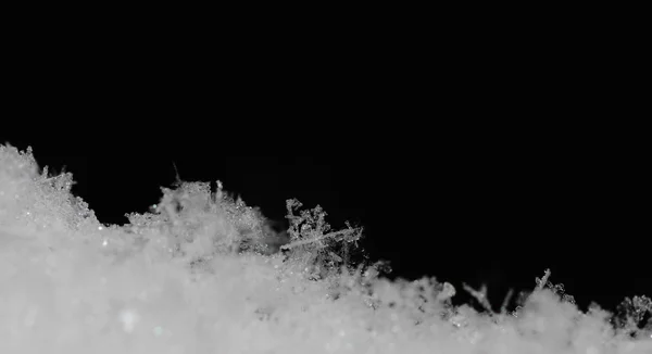 Crystals in snow panorama — Stock Photo, Image