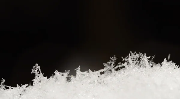 雪のパノラマで多くの結晶 — ストック写真