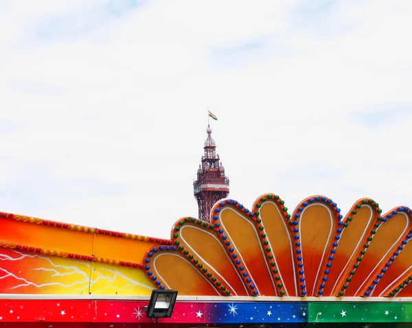 Blackpool torre e parque de diversões — Fotografia de Stock