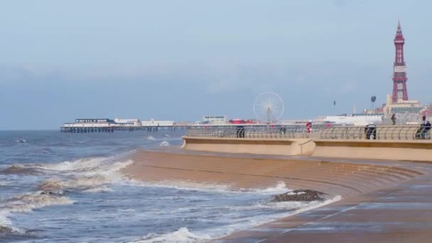 Blackpool promenáda — Stock video