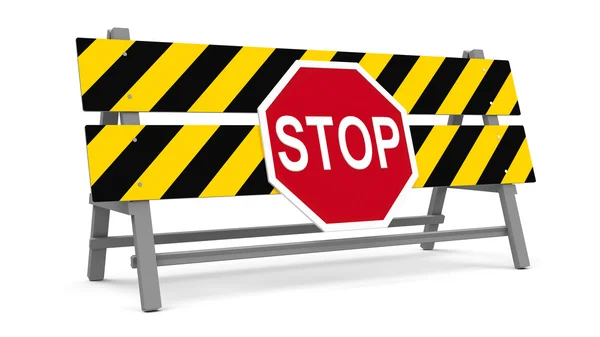 Stop sign and barrier — Stock Photo, Image