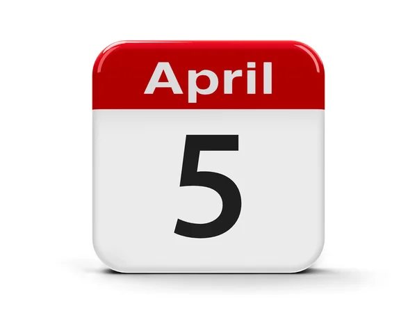 Április 5-naptár — Stock Fotó