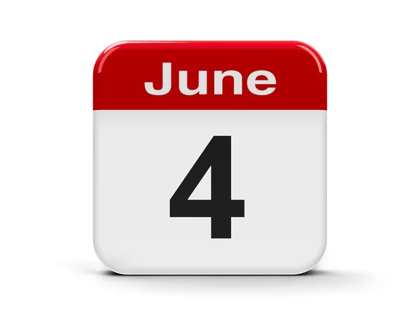 4 de junio Calendario — Foto de Stock