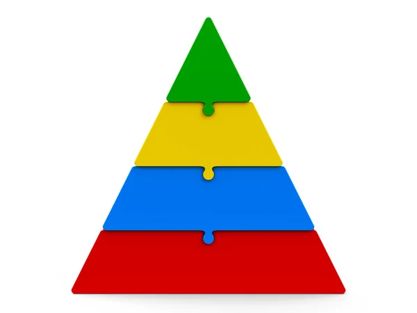 Four color puzzle pyramid — Stock Photo, Image