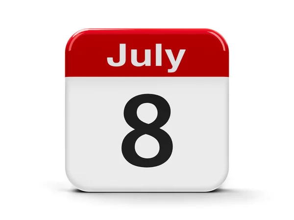 8 de julio Calendario — Foto de Stock