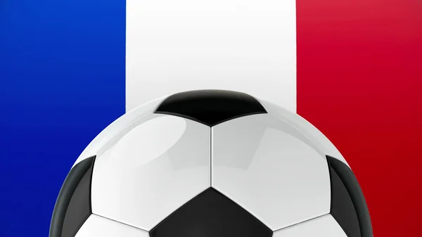Futebol na Bandeira da França — Fotografia de Stock