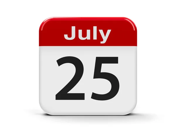 Календарь 25 июля — стоковое фото