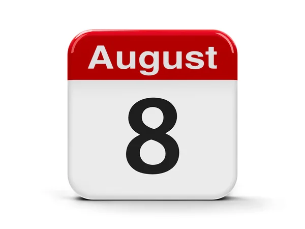 8. srpna kalendář — Stock fotografie
