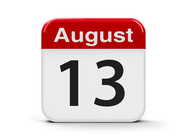Kalender vom 13. August — Stockfoto