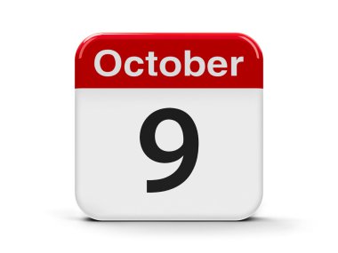 9th October Calendar clipart