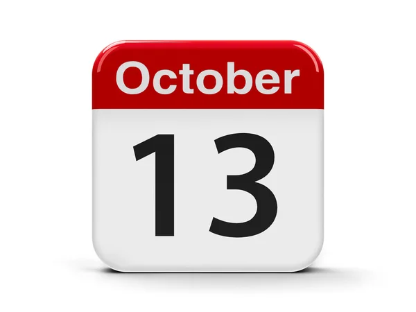 13 de Outubro Calendário — Fotografia de Stock