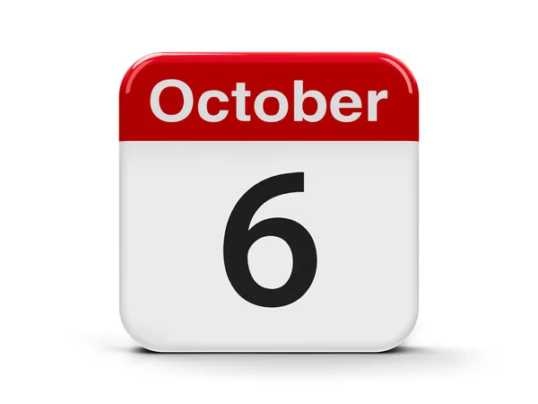6 de Outubro Calendário — Fotografia de Stock