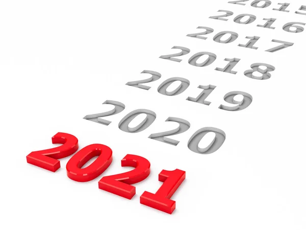 2021 Represents New Year 2021 Three Dimensional Rendering Illustration — Stock Photo, Image