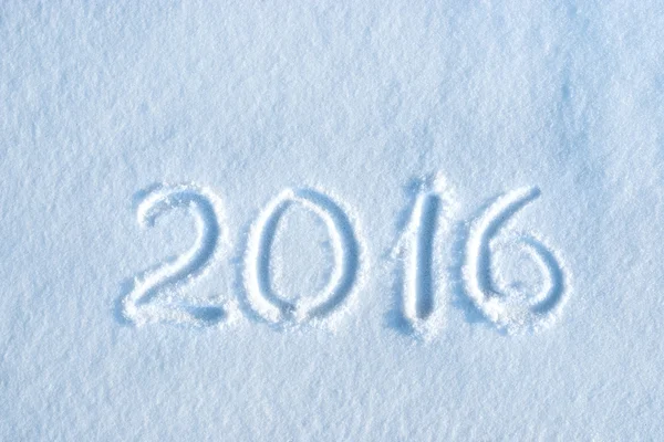 2016 scritto sulla neve — Foto Stock