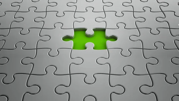 One puzzle piece missing — Stock Photo, Image