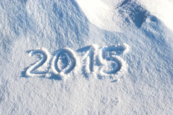 2015 scritto sulla neve — Foto Stock